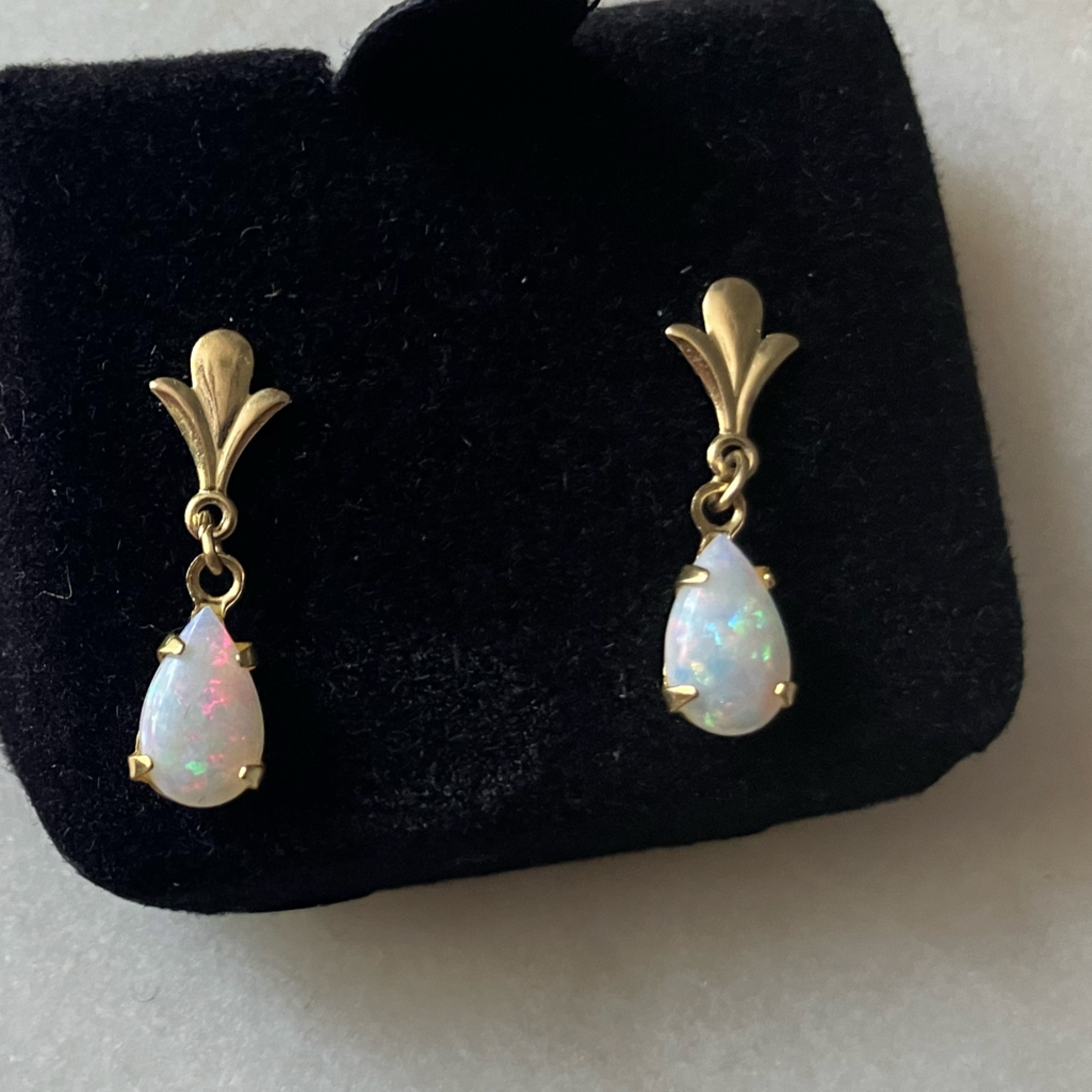Opal  Gold Earrings